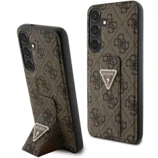 Original Case GUESS - hardcase Grip Stand 4G Triangle Strass GUHCS24SPGS4TDW Samsung Galaxy S24 tok Barna