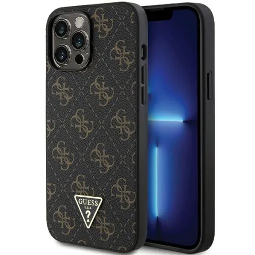 Eredeti GUESS keménytok 4G Triangle Metal Logo GUHCP13XPG4GPK iPhone 13 Pro Max fekete tok