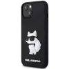 Original Pouch KARL LAGERFELD keménytok Rubber Choupette 3D KLHCP14S3DRKHNK iPhone 14-hez, fekete tok - 0. kép