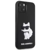 Original Pouch KARL LAGERFELD keménytok Rubber Choupette 3D KLHCP14S3DRKHNK iPhone 14-hez, fekete tok - 2. kép