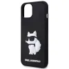 Original Pouch KARL LAGERFELD keménytok Rubber Choupette 3D KLHCP14S3DRKHNK iPhone 14-hez, fekete tok - 4. kép