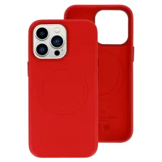 MagSafe bőr tok iPhone 15 Pro piros