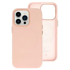 MagSafe bőr tok iPhone 15 Pro világos rózsaszín