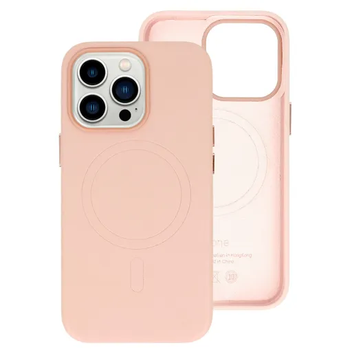 MagSafe bőr tok iPhone 15 Pro világos rózsaszín MagSafe bőr tok iPhone 15 Pro világos rózsaszín