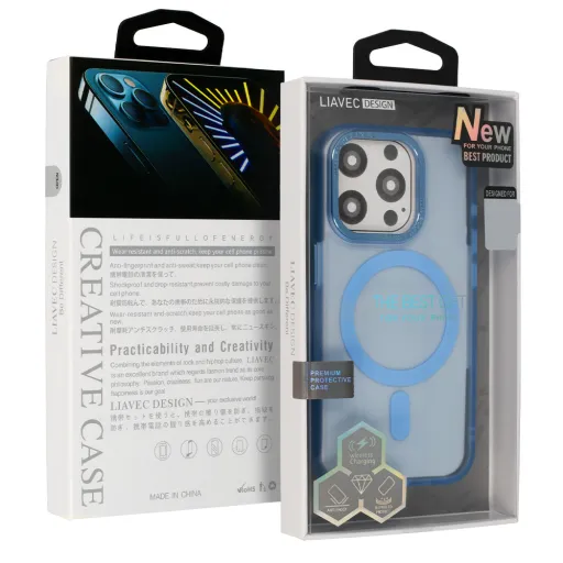 Liavec AG Magsafe tok iPhone 15 Pro Max világoskék Liavec AG Magsafe tok iPhone 15 Pro Max világoskék
