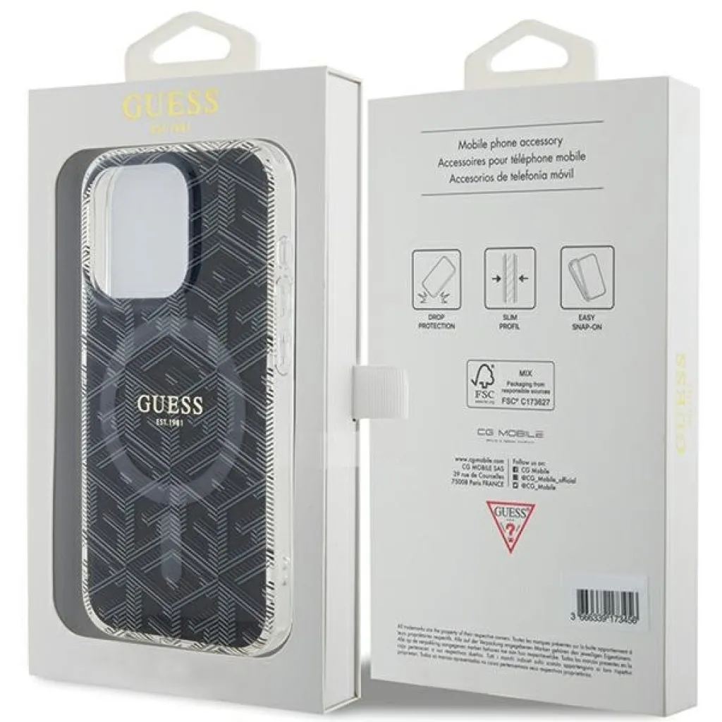 Original Case GUESS IML GCube Magsafe GUHMP15LHGCUSTGK tok iPhone 15 Pro fekete - 8