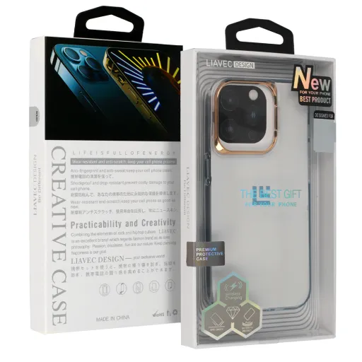 Liavec átlátszó TPU tok iPhone 15 Pro arany Liavec átlátszó TPU tok iPhone 15 Pro arany