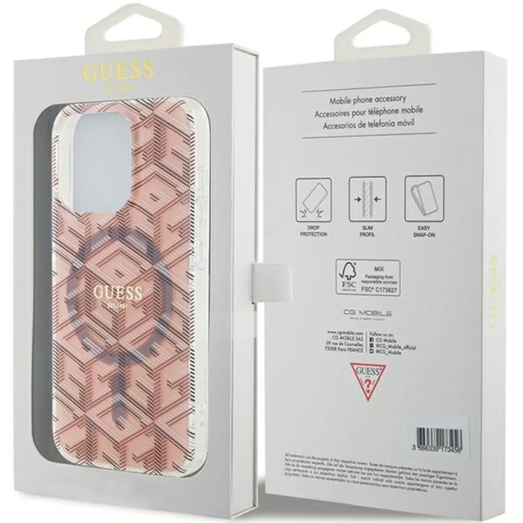 Original Case GUESS IML GCube Magsafe GUHMP15XHGCUSTGP tok iPhone 15 Pro Max pink - 8