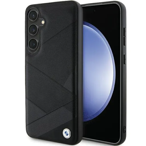 Original Case BMW hardcase Signature Leather Crossing Lines Pattern BMHCS24S23RCGPK for Samsung Galaxy S24 Black tok