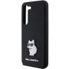 Original Pouch KARL LAGERFELD keménytok Silicone Choupette Metal Pin KLHCS24SSMHCNPK Samsung Galaxy S24 fekete tok - 4. kép