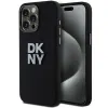 Original Case DKNY kemény tok folyékony szilikon fém logóval DKHCP15LSMCBSK iPhone 15 Pro fekete tok thumbnail