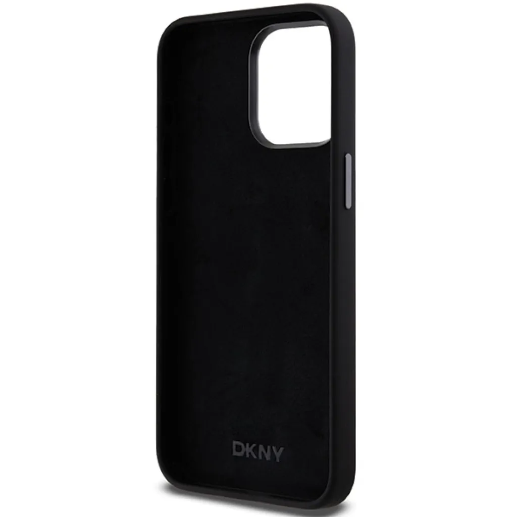 Original Case DKNY kemény tok folyékony szilikon fém logóval DKHCP15LSMCBSK iPhone 15 Pro fekete tok - 7