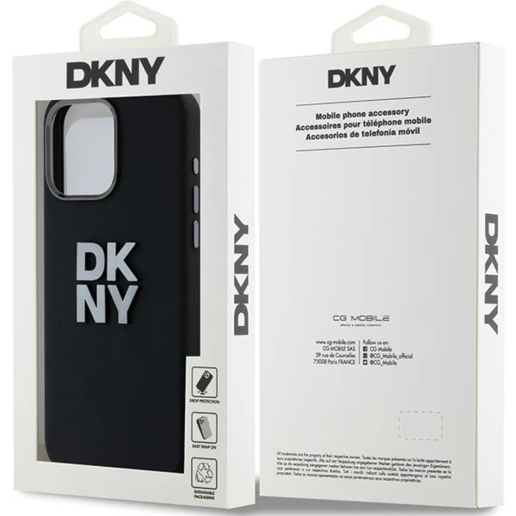 Original Case DKNY kemény tok folyékony szilikon fém logóval DKHCP15LSMCBSK iPhone 15 Pro fekete tok - 8