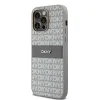 Original DKNY bőrtok mono csíkos fém logóval DKHCP14LPRTHSLE iPhone 14 Pro bézs - 0. kép