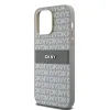 Original DKNY bőrtok mono csíkos fém logóval DKHCP14LPRTHSLE iPhone 14 Pro bézs - 4. kép