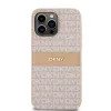 Original Case DKNY kemény tok bőr Mono Stripe & fém logó DKHCP14LPRTHSLP iPhone 14 Pro rózsaszín - 1. kép