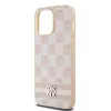 Original Case DKNY bőrtok kockás mono mintával és nyomtatott csíkokkal DKHCP14XPCPTSSP iPhone 14 Pro Max rózsaszín tok - 4. kép