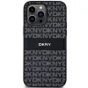 Eredeti DKNY kemény tok bőr Mono Stripe & fém logóval iPhone 14 Pro Max fekete - 1. kép