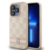 Original Case DKNY keménytok bőr kockás mintázattal és nyomtatott csíkokkal DKHCP15LPCPTSSP iPhone 15 Pro rózsaszín tok thumbnail