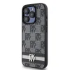 Original Case DKNY keménytok Bőr Kockás Mono Minta és Nyomtatott Csíkok DKHCP15XPCPTSSK iPhone 15 Pro Max fekete tok - 0. kép