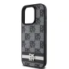 Original Case DKNY keménytok Bőr Kockás Mono Minta és Nyomtatott Csíkok DKHCP15XPCPTSSK iPhone 15 Pro Max fekete tok - 4. kép