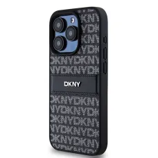 Original Case DKNY hardcase Leather Mono Stripe & Metal Logo DKHCP15XPRTHSLK iPhone 15 Pro Max tok fekete