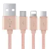Baseus Portman 3in1 Micro USB/ Lightning/ Type-C kábel 2A 1.2m rózsa arany - 1. kép