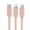 Baseus Portman 3in1 Micro USB/ Lightning/ Type-C kábel 2A 1.2m rózsa arany - 2. kép