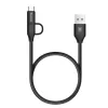 Baseus Yiven Nylon harisnyázott USB-Type C/ Micro USB kábel 1m fekete - 0. kép