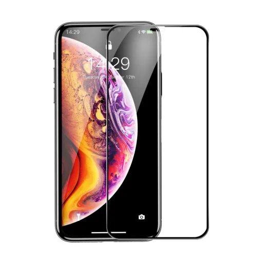 iPhone XI 6.5/ XS MAX Baseus Rigid-edge 3D kijelzővédő üvegfólia megerősített kerettel fekete