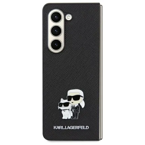 Eredeti KARL LAGERFELD fliptok Saffiano Karl&Choupette Pin KLHCSA55SAKCNPK Samsung Galaxy A55-höz fekete tok