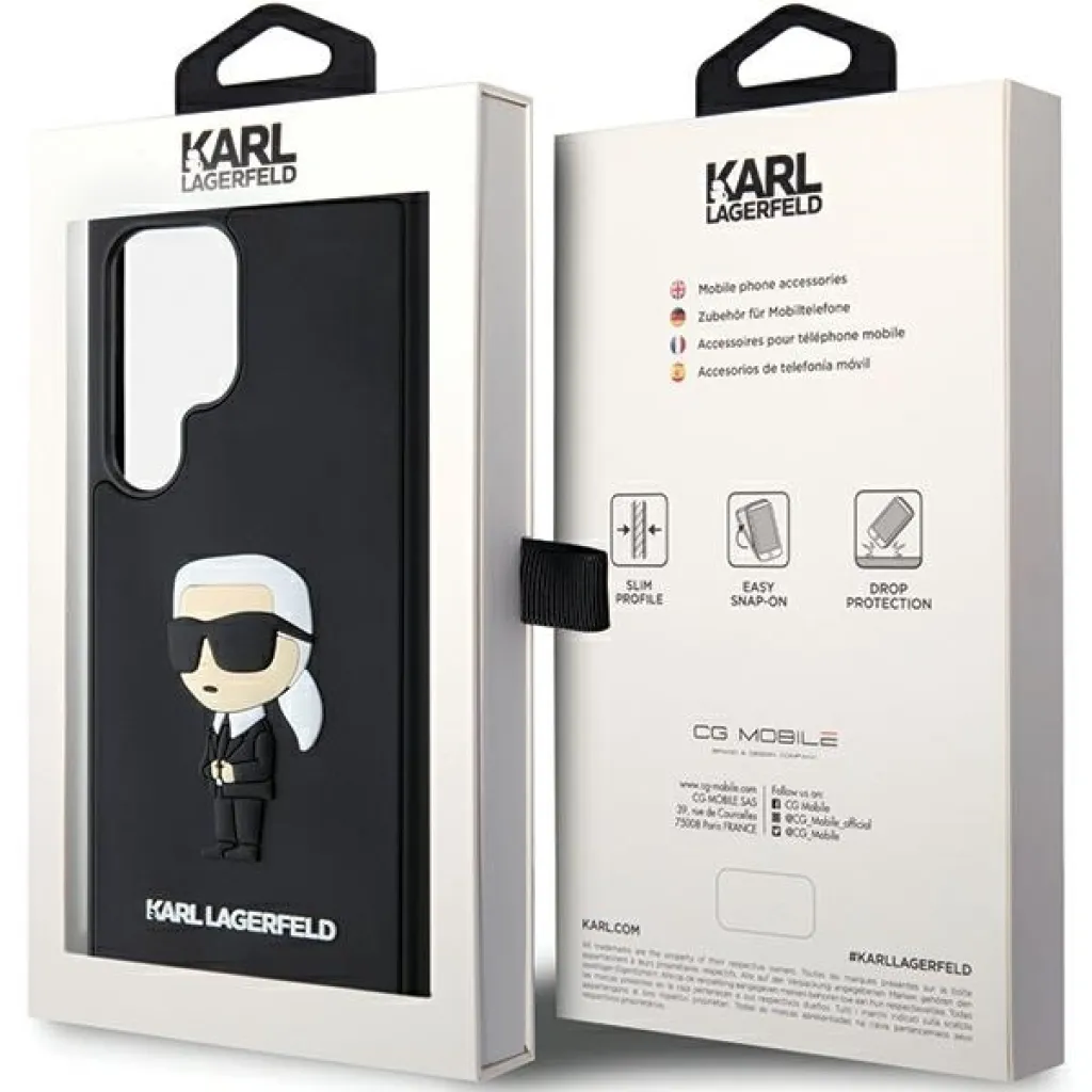 Eredeti Pouch KARL LAGERFELD keménytok 3D Rubber Ikonik KLHCS24L3DRKINK Samsung Galaxy S24 Ultra fekete tok - 8