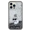 Original Pouch KARL LAGERFELD keménytok Liquid Glitter Choupette KLHCP13XLKCNSK for Iphone 13 Pro Max Átlátszó tok - 1. kép