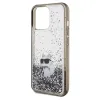 Original Pouch KARL LAGERFELD keménytok Liquid Glitter Choupette KLHCP13XLKCNSK for Iphone 13 Pro Max Átlátszó tok - 4. kép