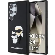 Original Pouch KARL LAGERFELD keménytok 3D Rubber Karl&Choupette KLHCS24L3DRKCNK Samsung Galaxy S24 Ultra fekete tok