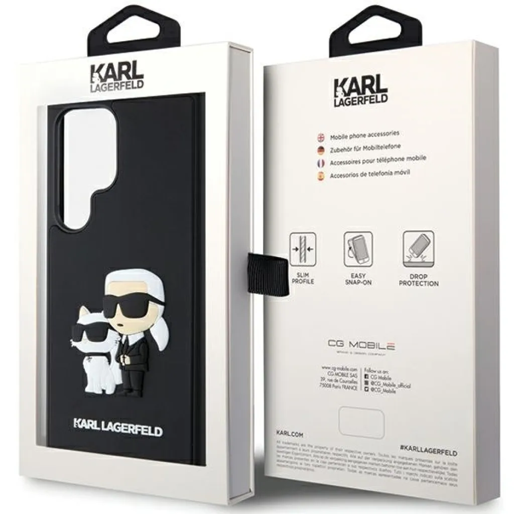 Original Pouch KARL LAGERFELD keménytok 3D Rubber Karl&Choupette KLHCS24L3DRKCNK Samsung Galaxy S24 Ultra fekete tok - 8