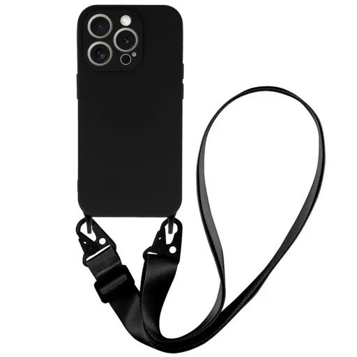 Strap Szilikon Tok iPhone 13-hoz design 2 fekete