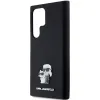 Original Pouch KARL LAGERFELD kemény tok Szilikon Karl&Choupette Metal Pin KLHCS24LSMHKCNPK Samsung Galaxy S24 Ultra számára fekete tok - 1. kép