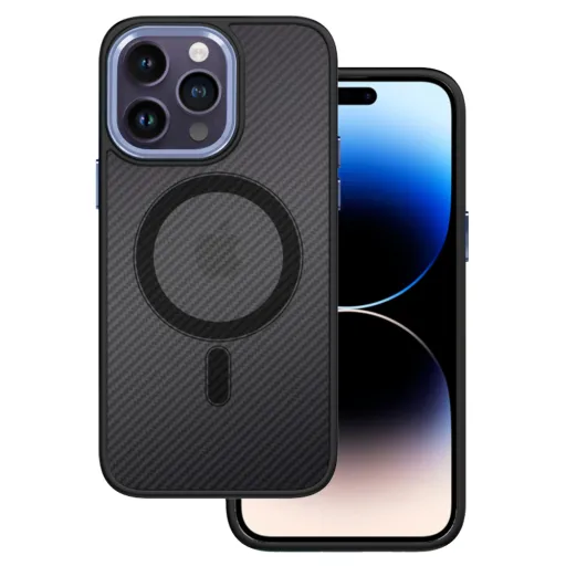 Tel Protect Mágneses Carbon tok iPhone 12/12 Pro Fekete-lila