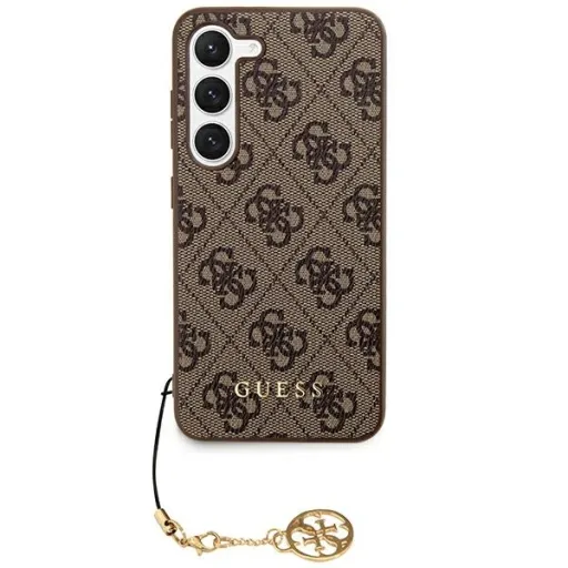 Eredeti GUESS tok - kemény tok 4G Charms Collection GUHCS24LGF4GBR tok Samsung Galaxy S24 Ultra barna