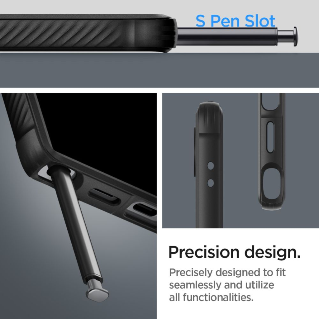 SPIGEN Rugged Armor tok Samsung Galaxy S24 Ultra - Matt Fekete - 13