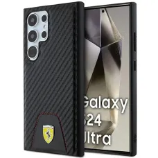 Original FERRARI keménytok Carbon Stitched Bottom FEHCS24LN3PUK Samsung Galaxy S24 Ultra Black tok