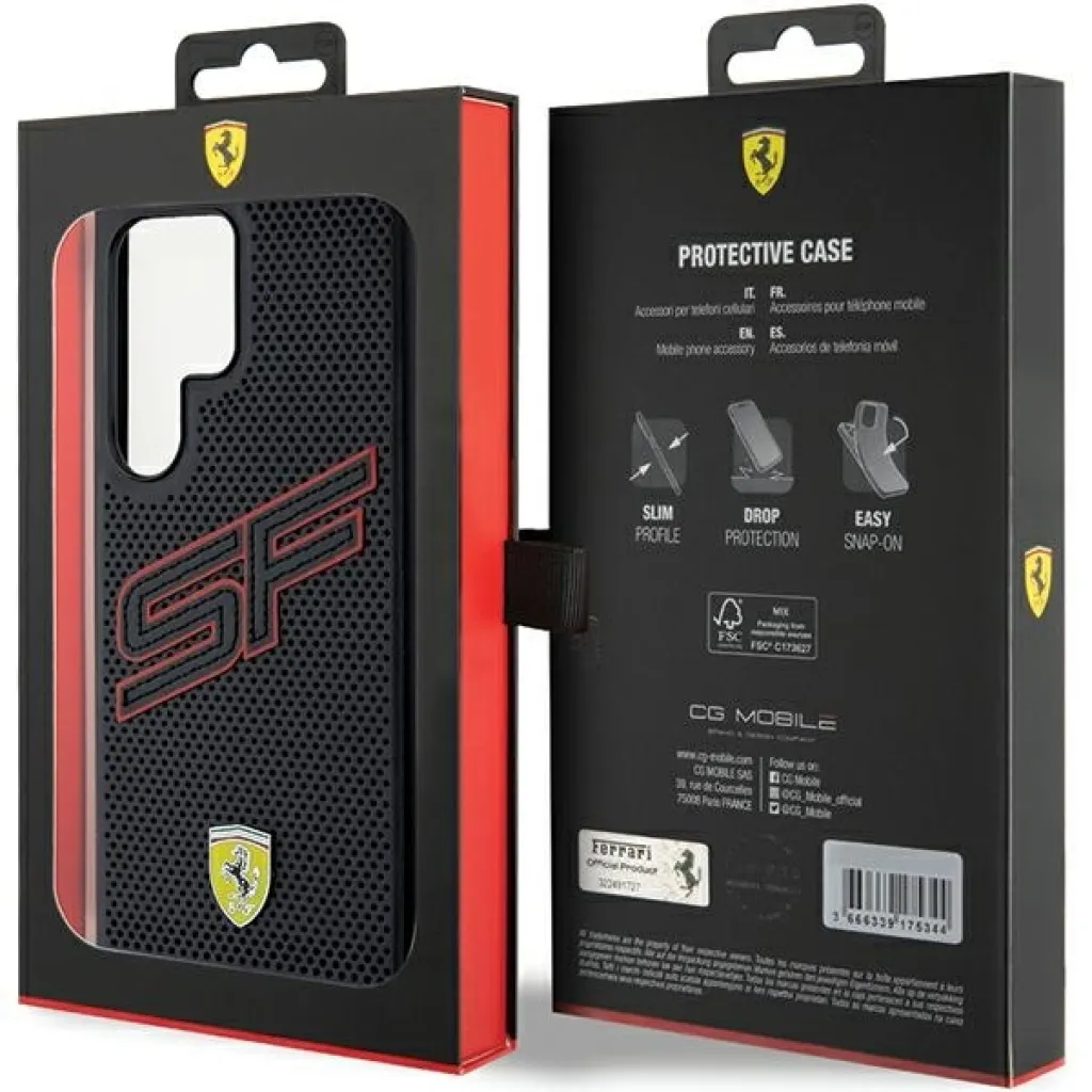 Original FERRARI keménytok Big SF Perforated FEHCS24LPINK Samsung Galaxy S24 Ultra tok - 8