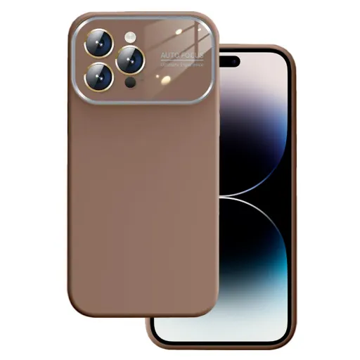 Soft Silicone Lens tok iPhone 13 Pro barna