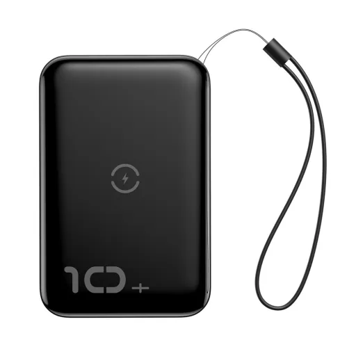 Baseus Mini S powerbank 10000 mAh 18W Qi vezeték nélküli töltéssel 10W fekete