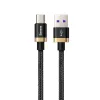USB/USB-C nylon harisnyázott kábel 40W Baseus Purple Gold Red gyorstöltési teljesítménnyel QC3.0 1m fekete type-c - 0. kép