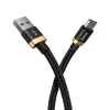 USB/USB-C nylon harisnyázott kábel 40W Baseus Purple Gold Red gyorstöltési teljesítménnyel QC3.0 1m fekete type-c - 1. kép