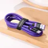 USB/USB-C nylon harisnyázott kábel 40W Baseus Purple Gold Red gyorstöltési teljesítménnyel QC3.0 1m fekete type-c - 3. kép