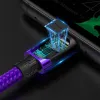 USB/USB-C nylon harisnyázott kábel 40W Baseus Purple Gold Red gyorstöltési teljesítménnyel QC3.0 1m fekete type-c - 4. kép
