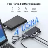 Ugreen CM653 HUB, 4 USB-A porttal és USB-A tápkábellel - fekete - 2. kép